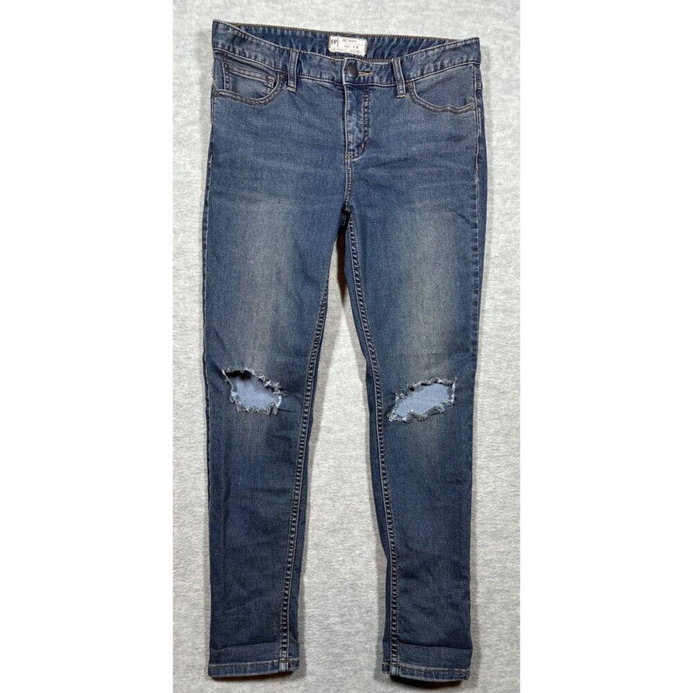 Free People Distressed Skinny Jeans W29 Medium Wash‎